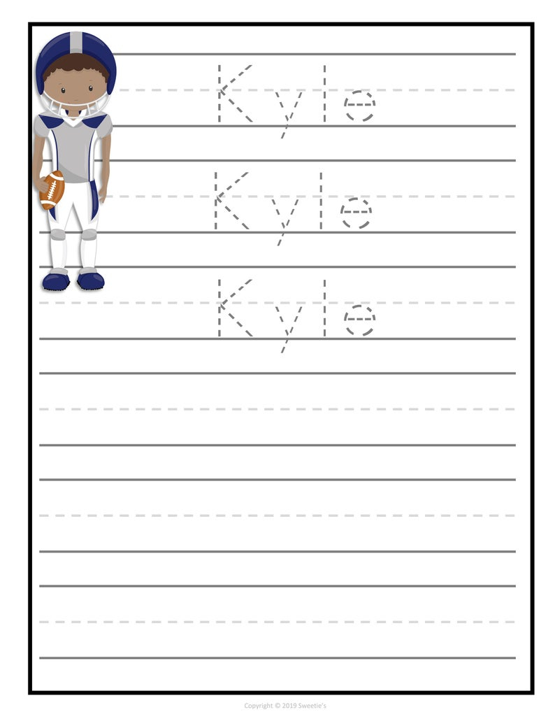 Name Tracing Handwriting Worksheet Personalized Name Etsy