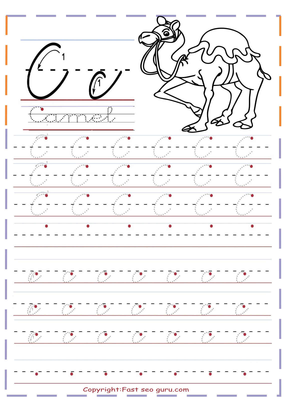 Printable Cursive Tracing Handwriting Practice Worksheets 
