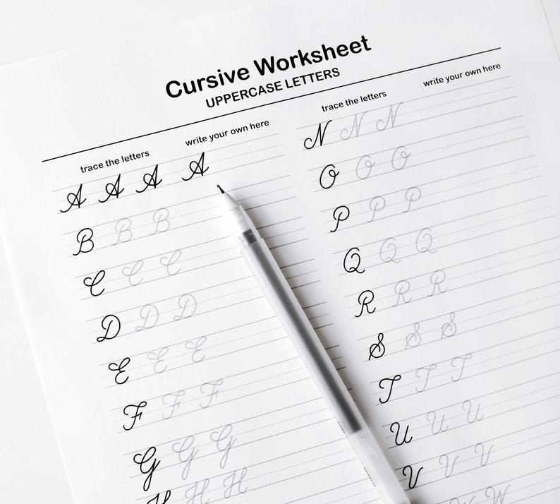 Printable Cursive Worksheets9 Pages Letters And Words For