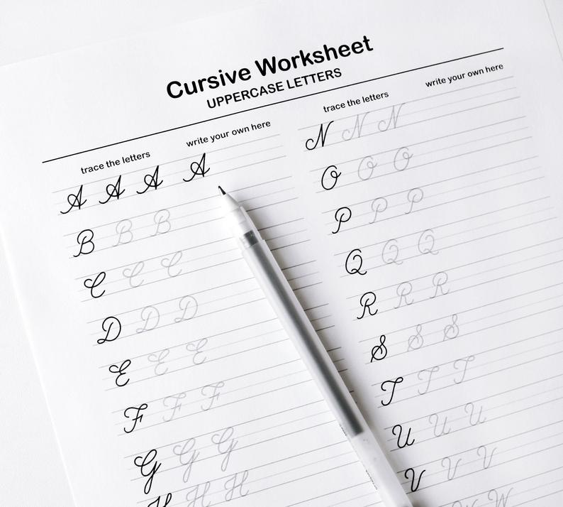 Printable Cursive Worksheets9 Pages Letters And Words For 