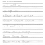 Sight Words 26 50 Handwriting Worksheet