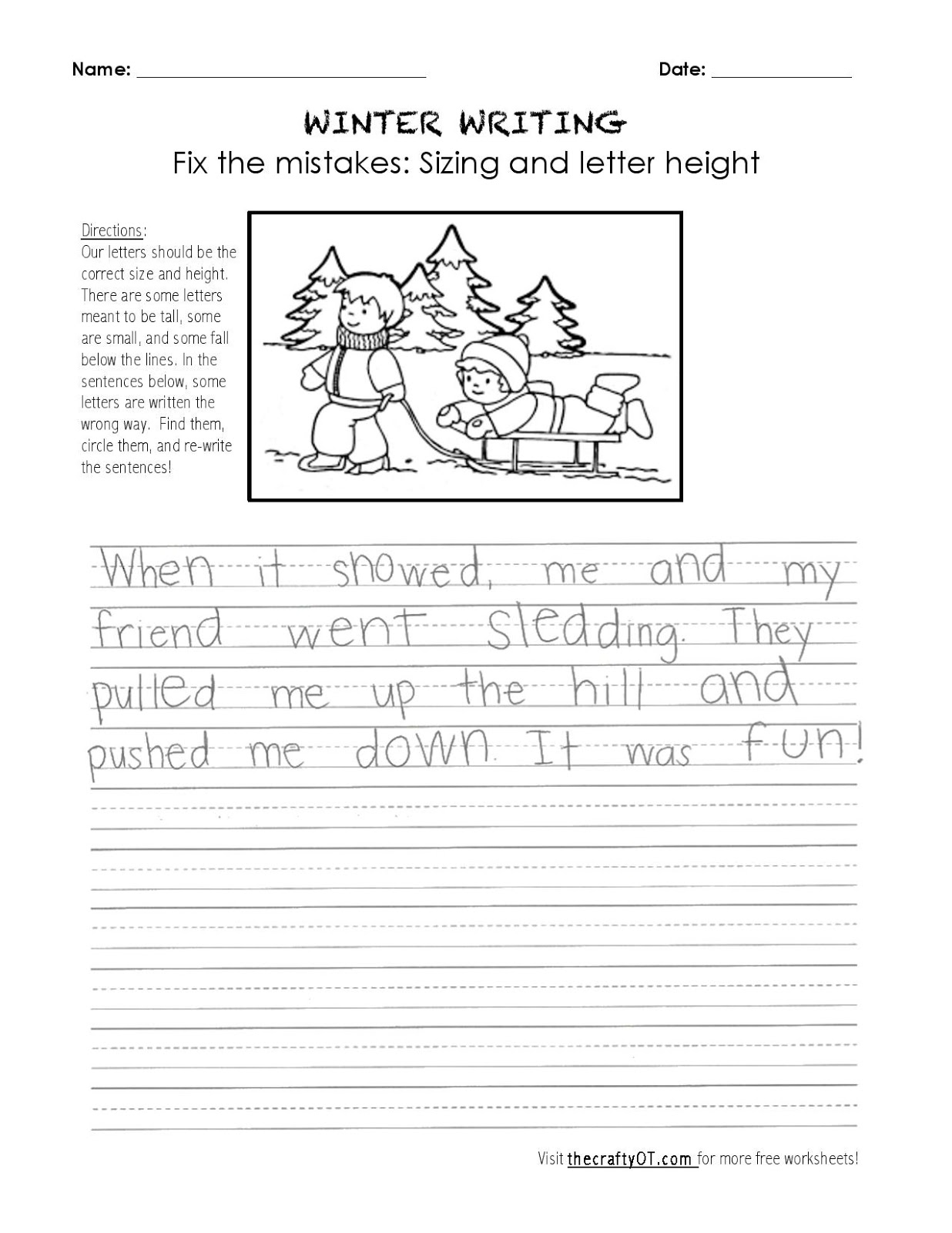 The Crafty OT Winter Writing Fix The Mistakes