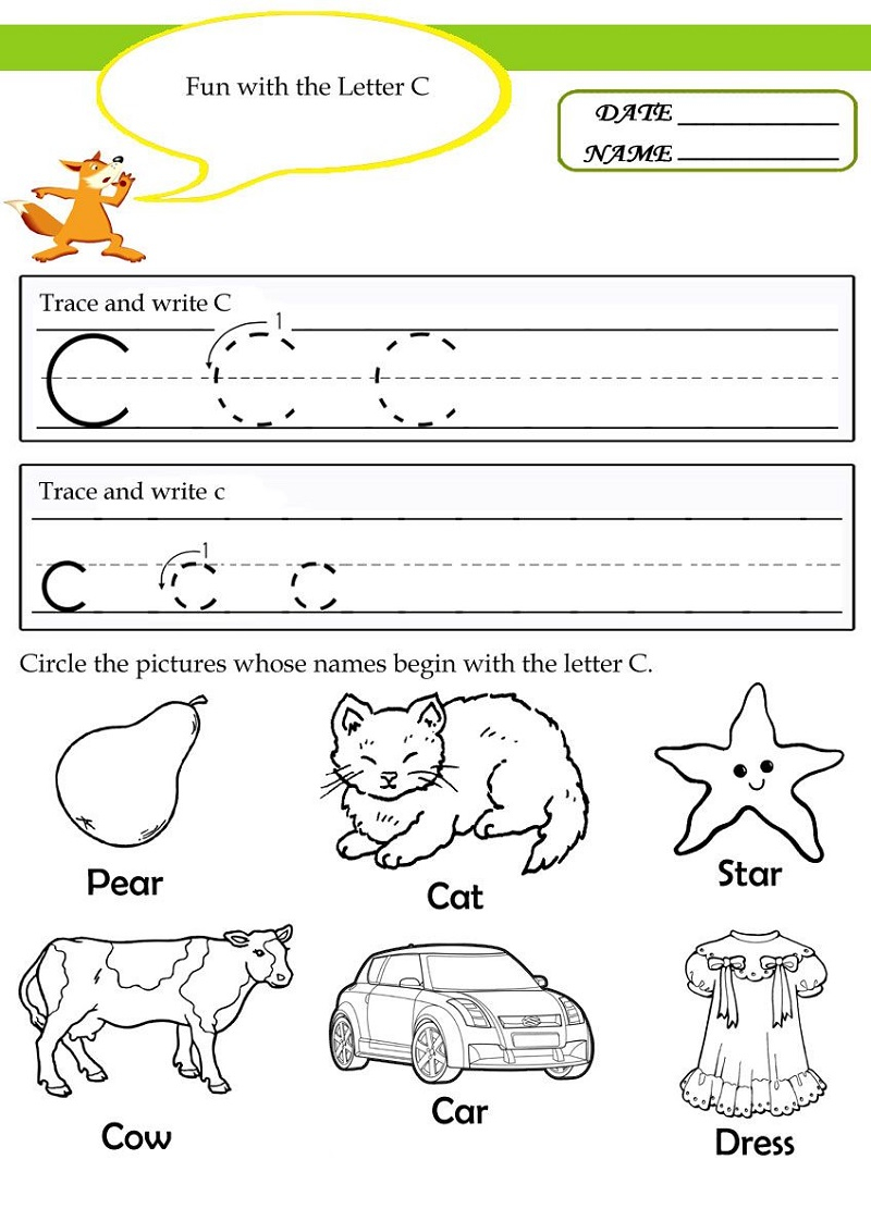 Trace The Letter C Worksheets Printable 101 Activity