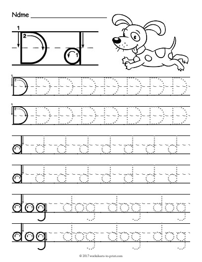 Tracing Letter D Worksheet