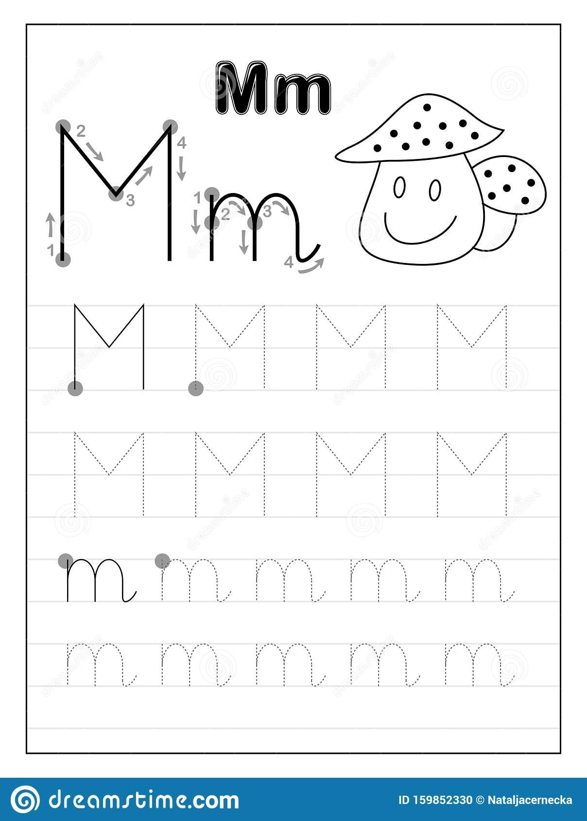 Tracing Letter M Worksheets Kindergarten 