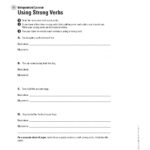 Using Strong Verbs In Writing Worksheet Writing