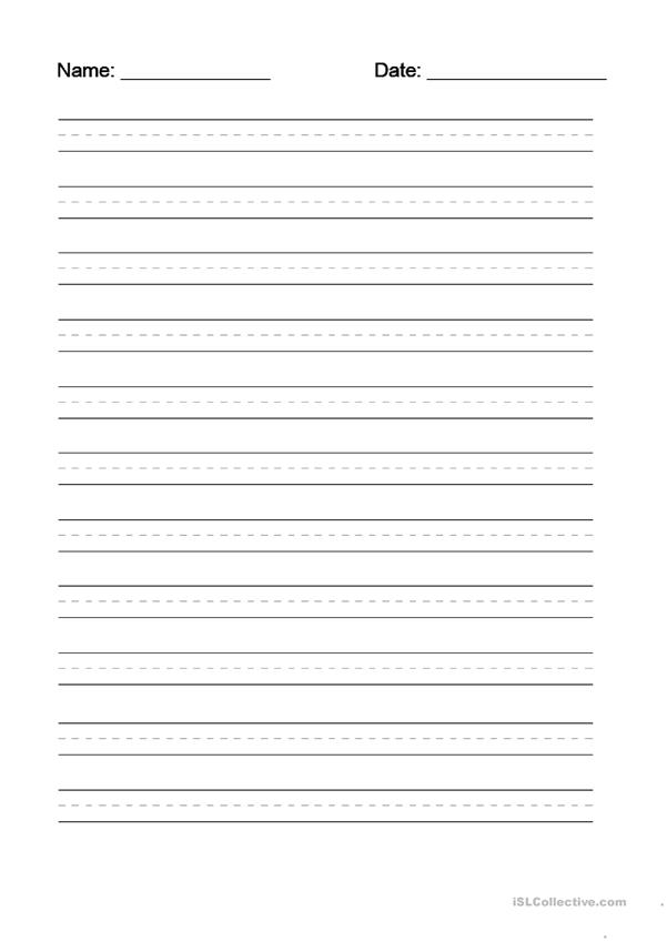 Writing Dotted Line Template Worksheet Free ESL 