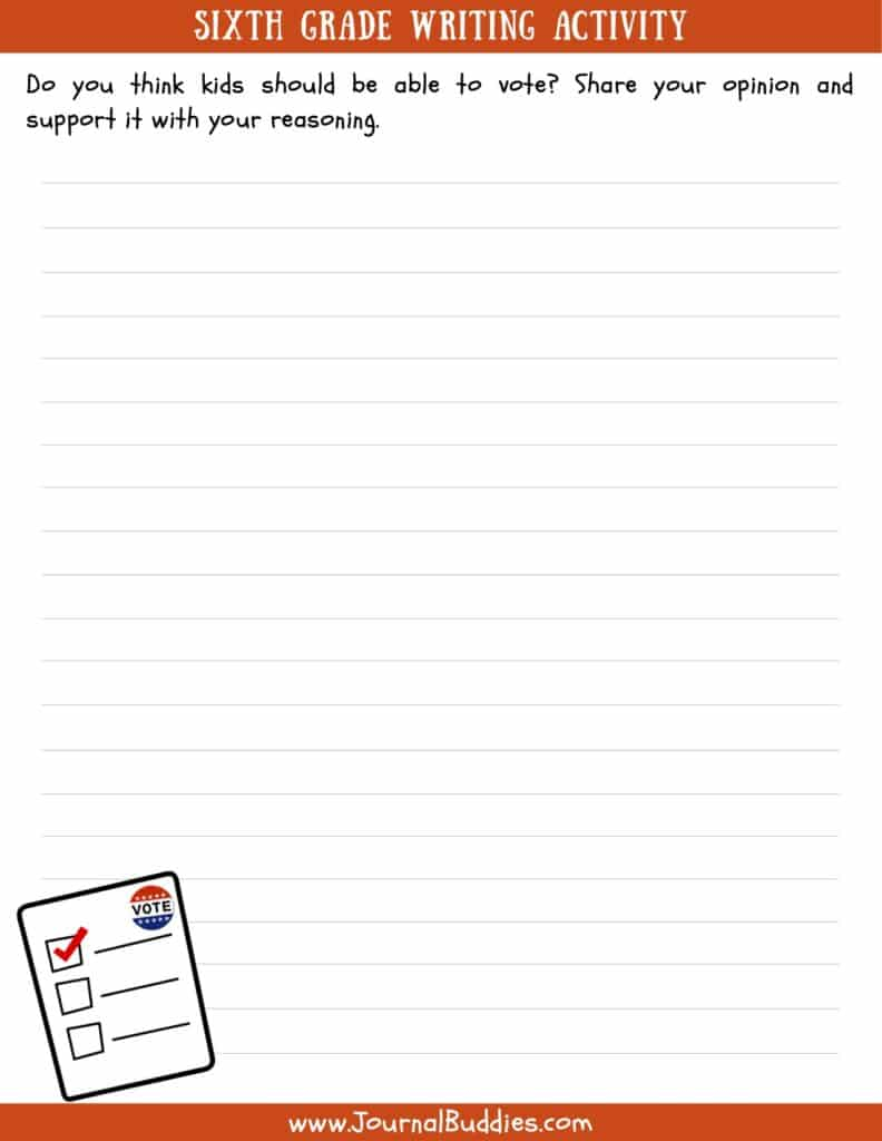 Writing Worksheets For 6th Grade JournalBuddies