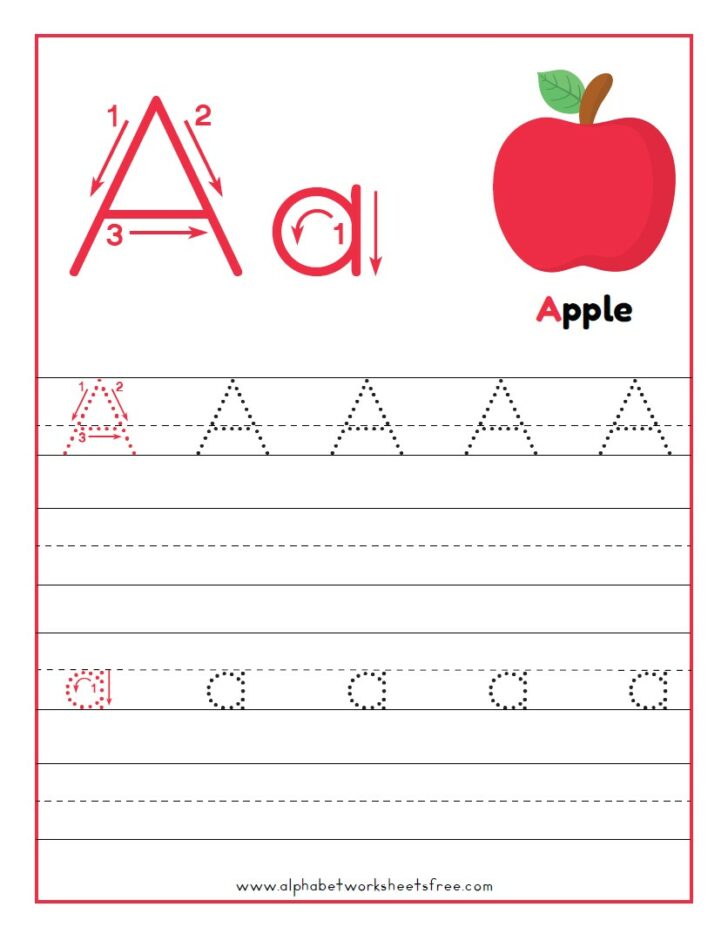 Trace Letter A Worksheet