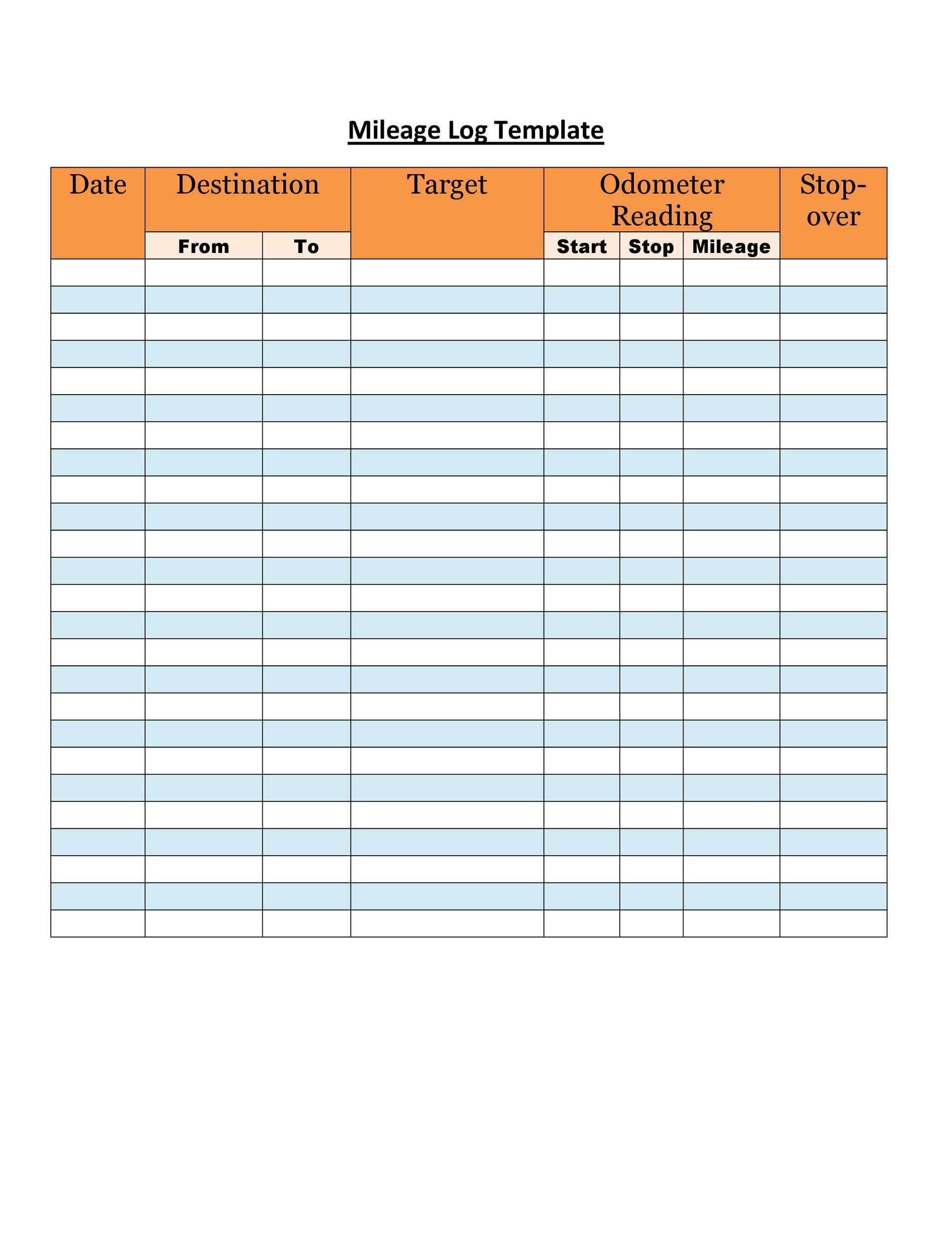 31 Printable Mileage Log Templates Free TemplateLab