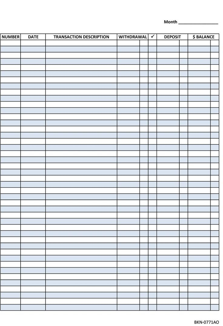 6 Free Blank Business Checkbook Register Template Excel 