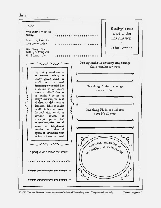 Adventures In Guided Journaling Printable Journal Pages