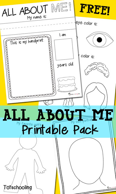 All About Me Free Printable Pack Totschooling Toddler 