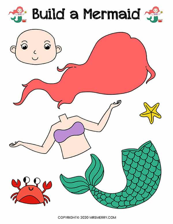 Build Your Own Mermaid Free Mermaid Printables Mrs Merry