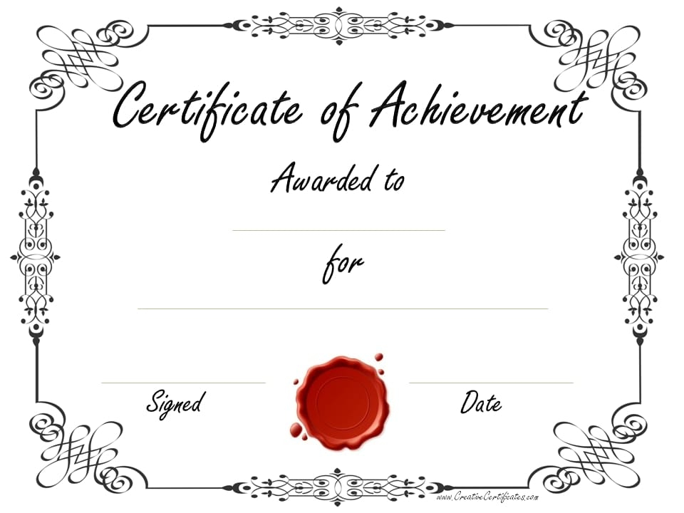 Certificate Of Achievement Template Task List Templates