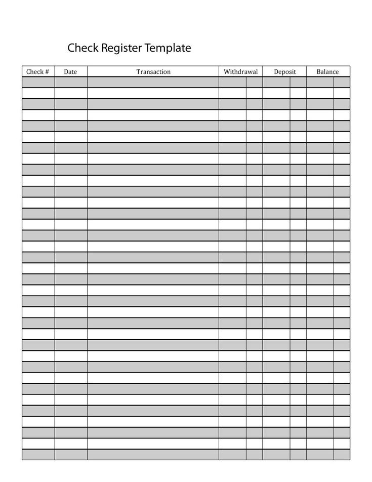 Check Register Template Printable New 37 Checkbook