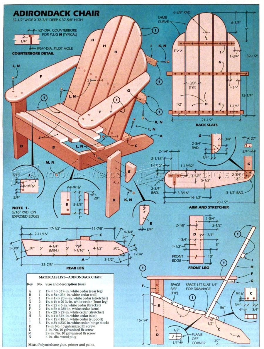 Classic Adirondack Chair Plans Outdoor Furniture Plans 