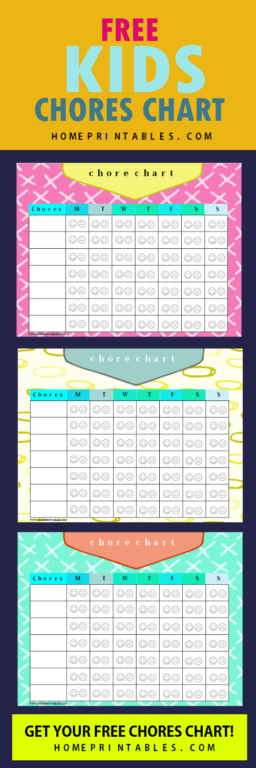 Cute Printable Chore Charts For Kindergarten Kids Home 