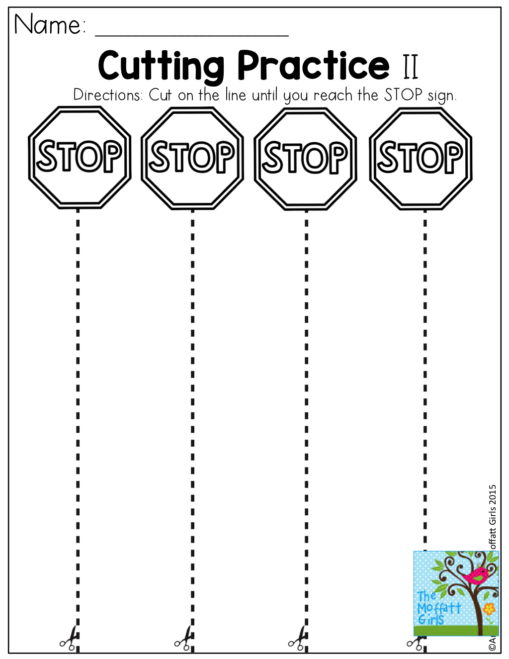Cutting Practice Worksheets For Kindergarten Pdf 