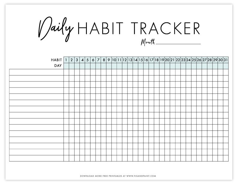 Daily Habit Tracker Habit Tracker Tracker Free Daily 