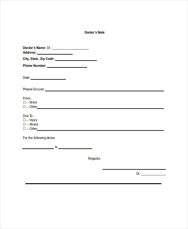 Doctors Note Template 16 Free Word PDF PSD Documents 