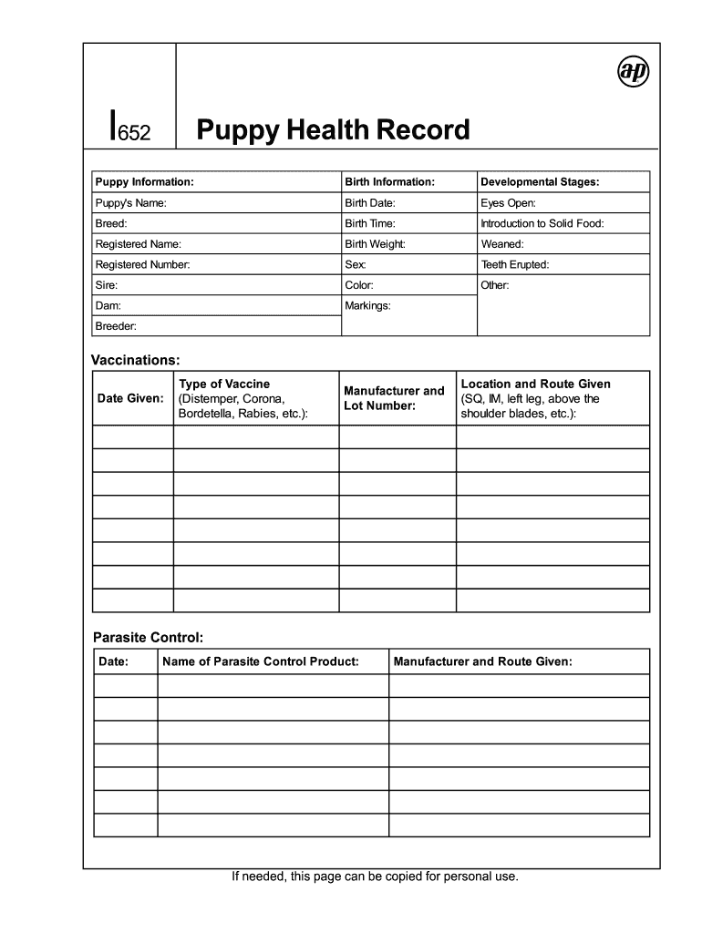 Dog Vaccination Record Printable Pdf Fill Online 