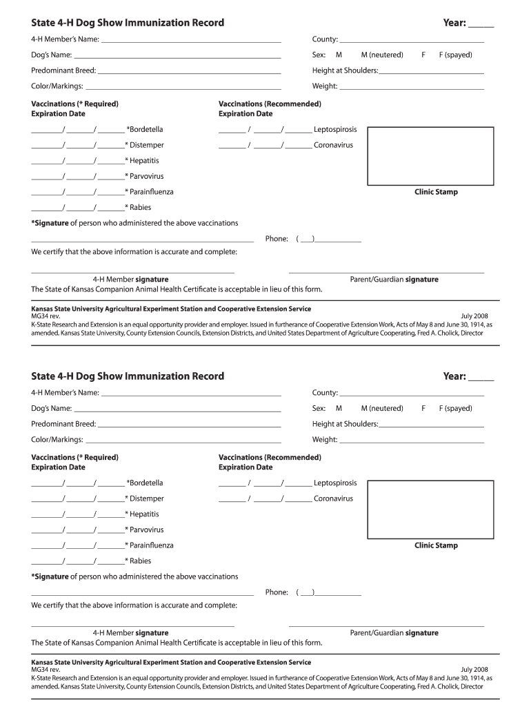 Dog Vaccination Record Printable Pdf Fill Out And Sign 