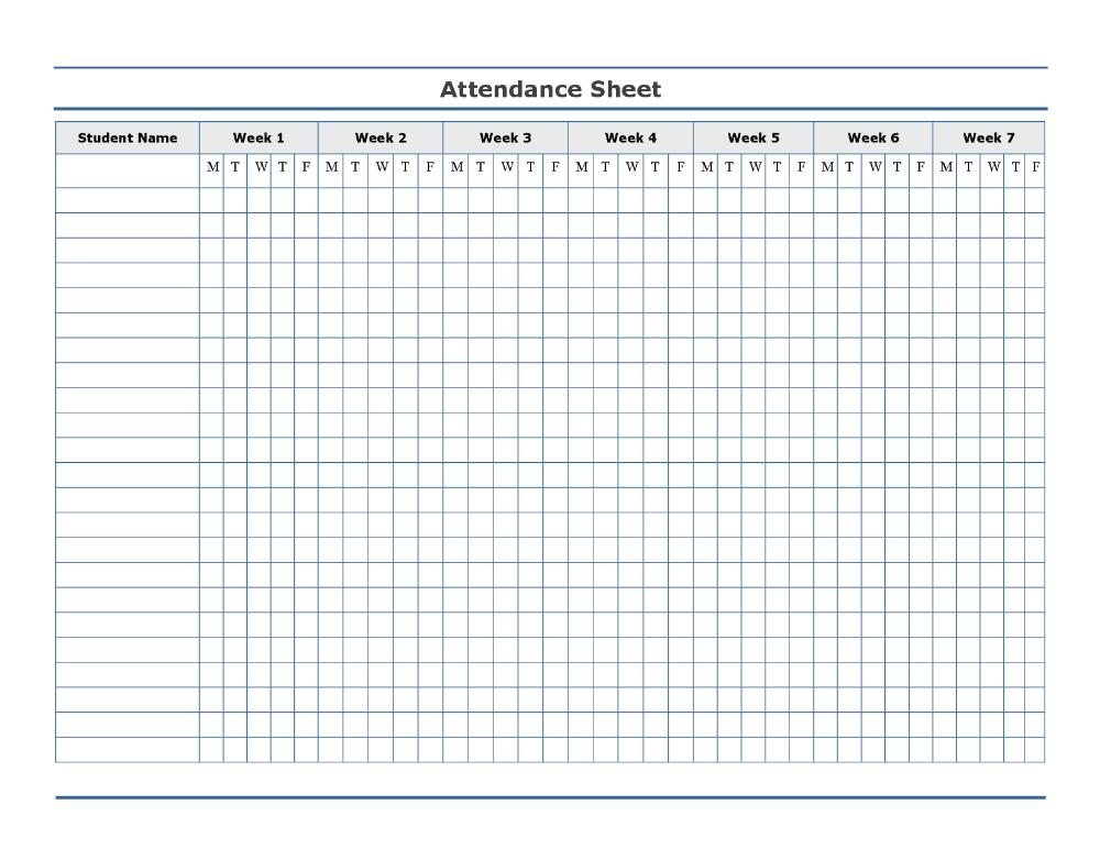 Editable High School Daily Attendance Template Google