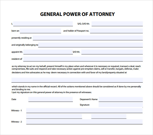 FREE 6 Sample General Power Of Attorney Forms In PDF MS 