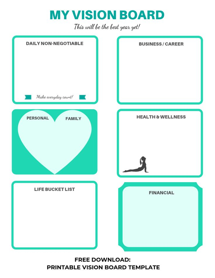 Free Download Printable Vision Board Template Vision 