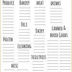 Free Grocery List Template Excel
