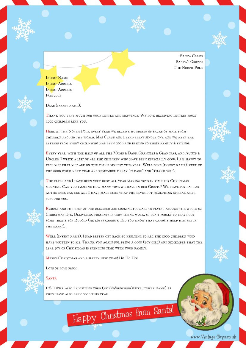 Free Letter From Santa Template For You To Download And 