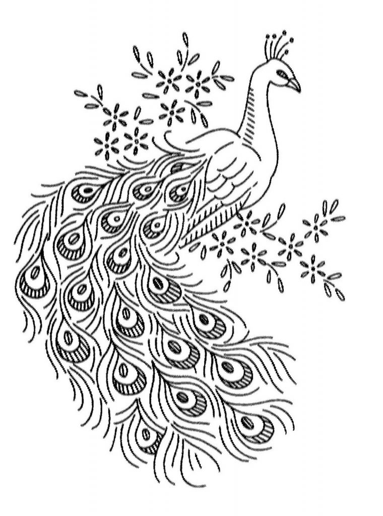 Free Peacock Embroidery Pattern From Vintage Spice And