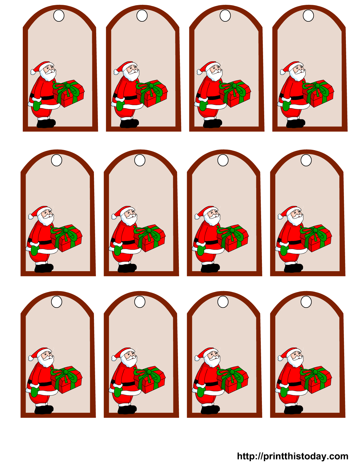 Free Printable Christmas Gift Tags With Santa Claus