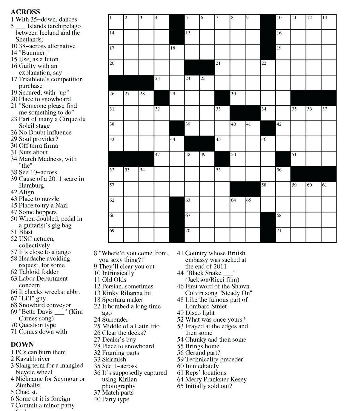 Free Printable Crossword Puzzles Easy