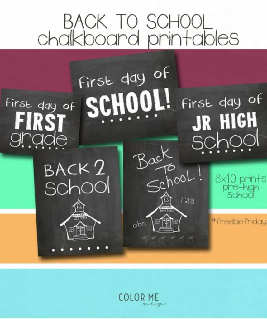 Free Printable First Day Of School Signs For All Grades 