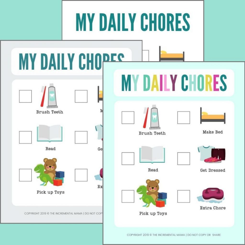 Free Printable Picture Chore Chart For Preschoolers