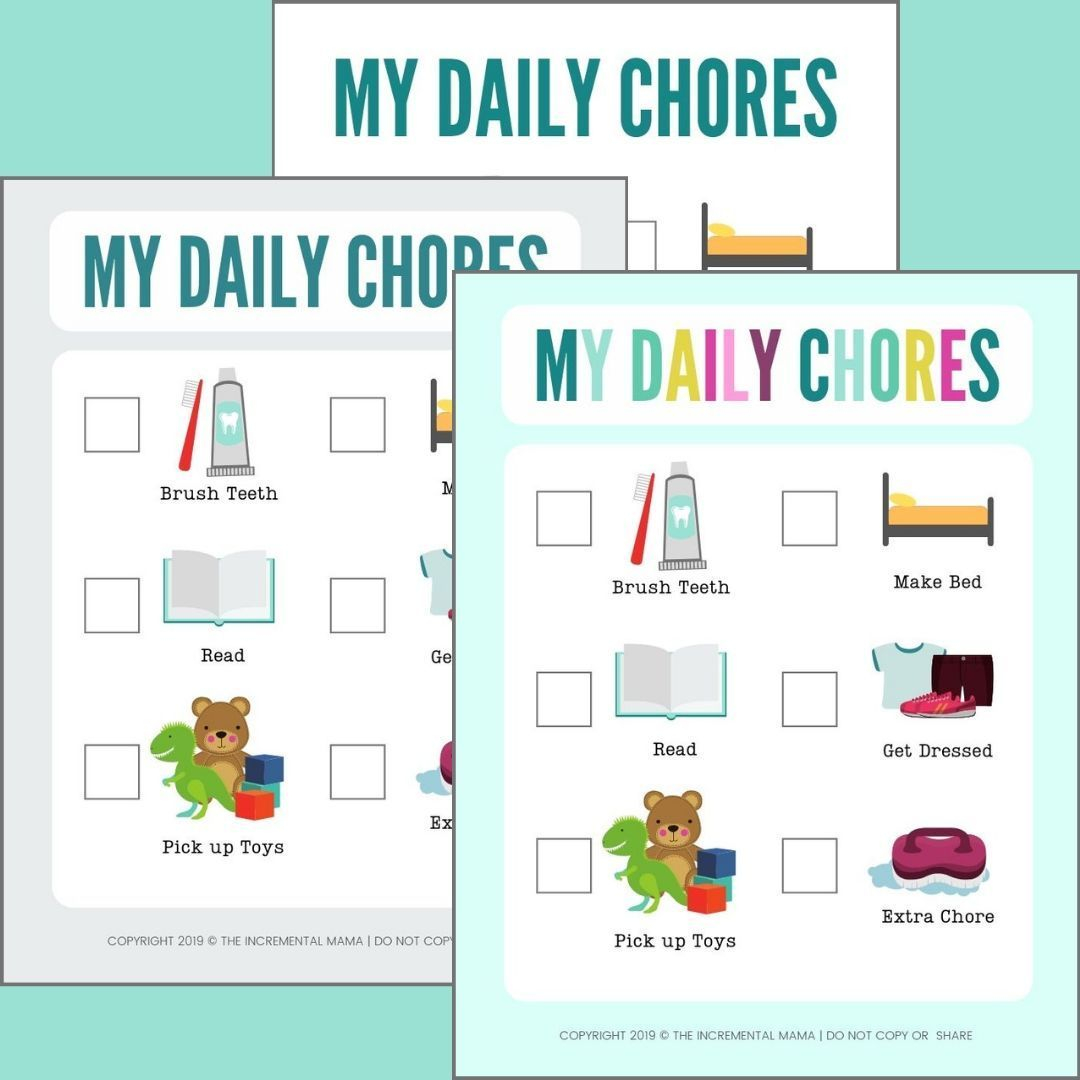 Free Printable Picture Chore Chart For Preschoolers 