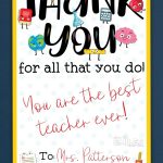 FREE Teacher Appreciation Thank You Printable Two