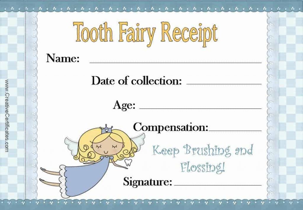 Free Tooth Fairy Certificate