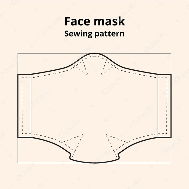 Free Vector Face Mask Sewing Pattern Front View