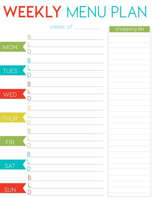 FREE Weekly Menu Planner Printable Weekly Menu Planners