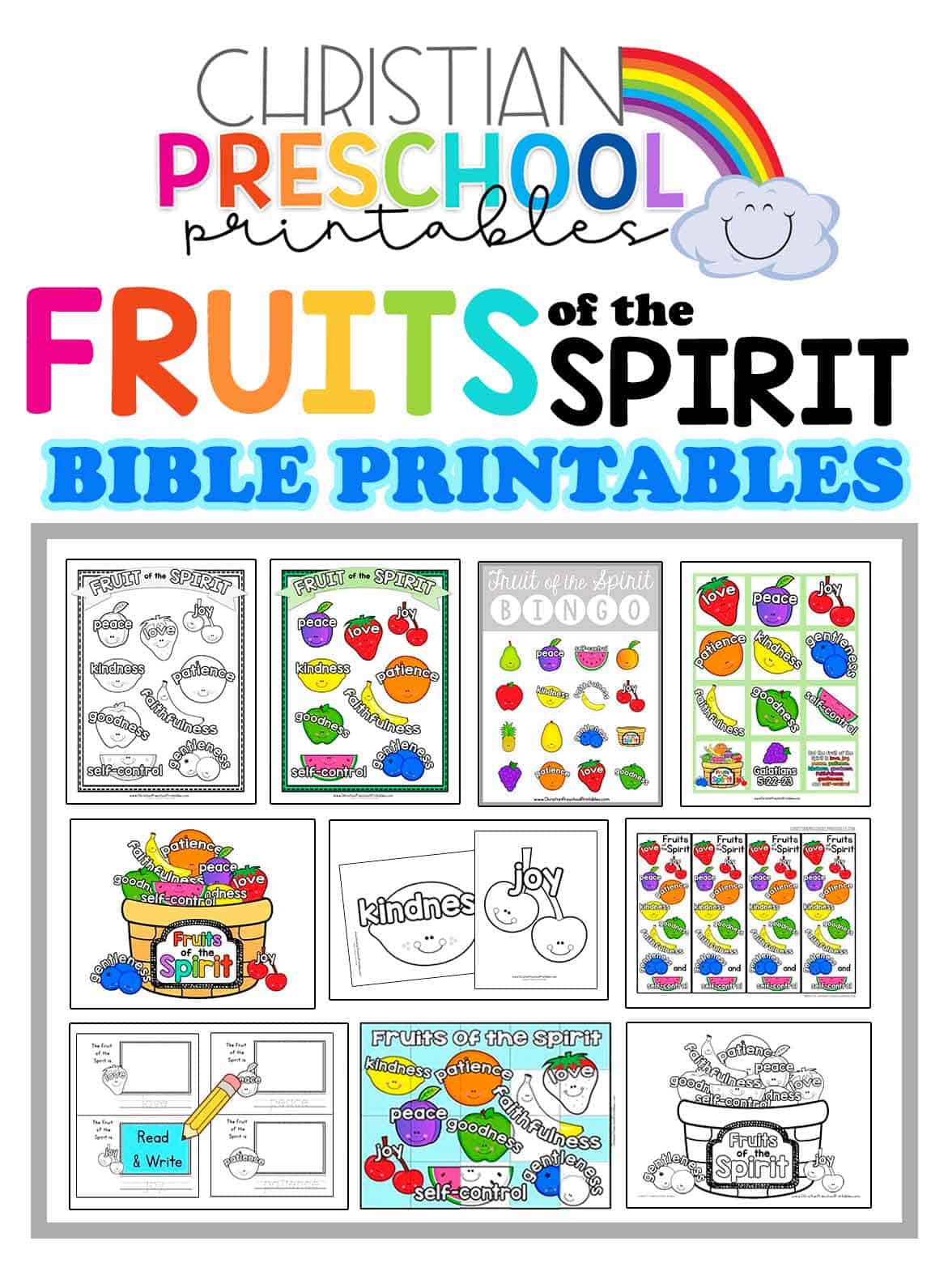 Fruit Of The Spirit Printables Christian Preschool 