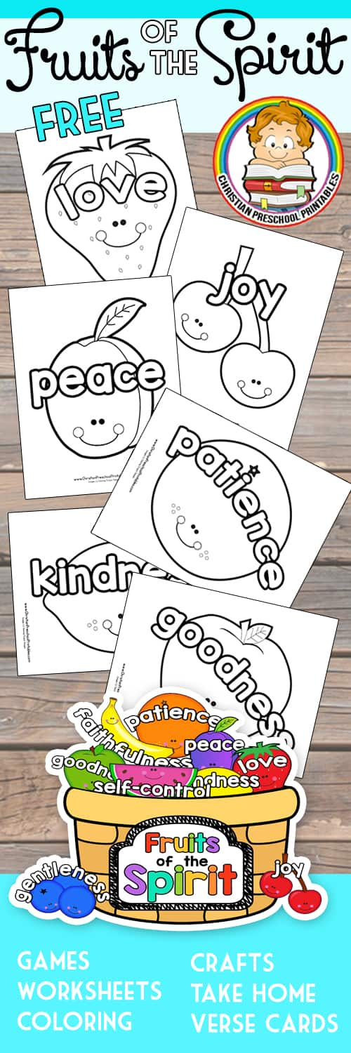 Fruit Of The Spirit Printables Christian Preschool