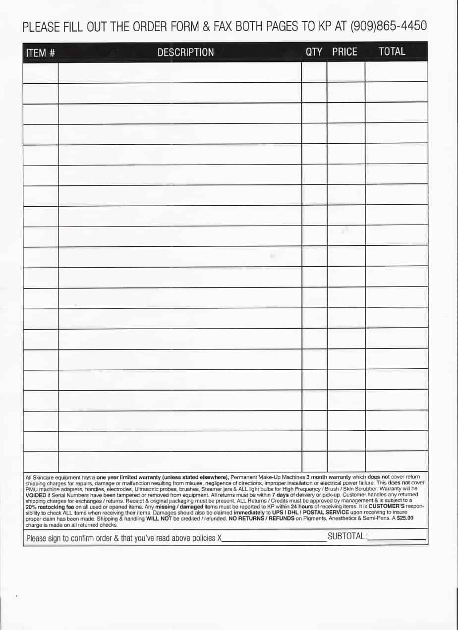 Order Form Printable Template Five Great Order Form 