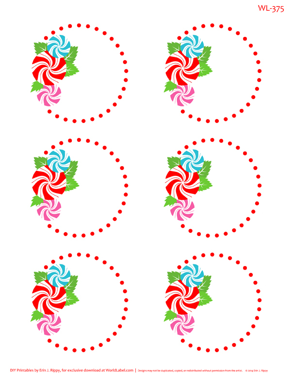 Peppermint Please Christmas Printable Labels Tags Free 