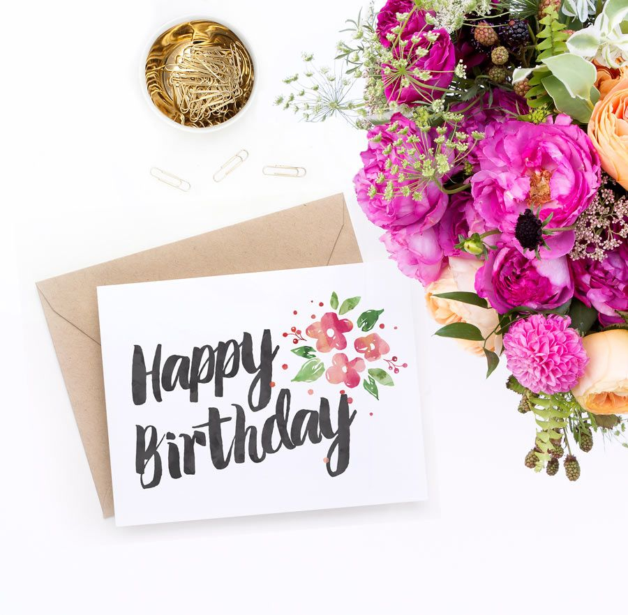 Printable Birthday Card Garden Blossoms Birthday Card 