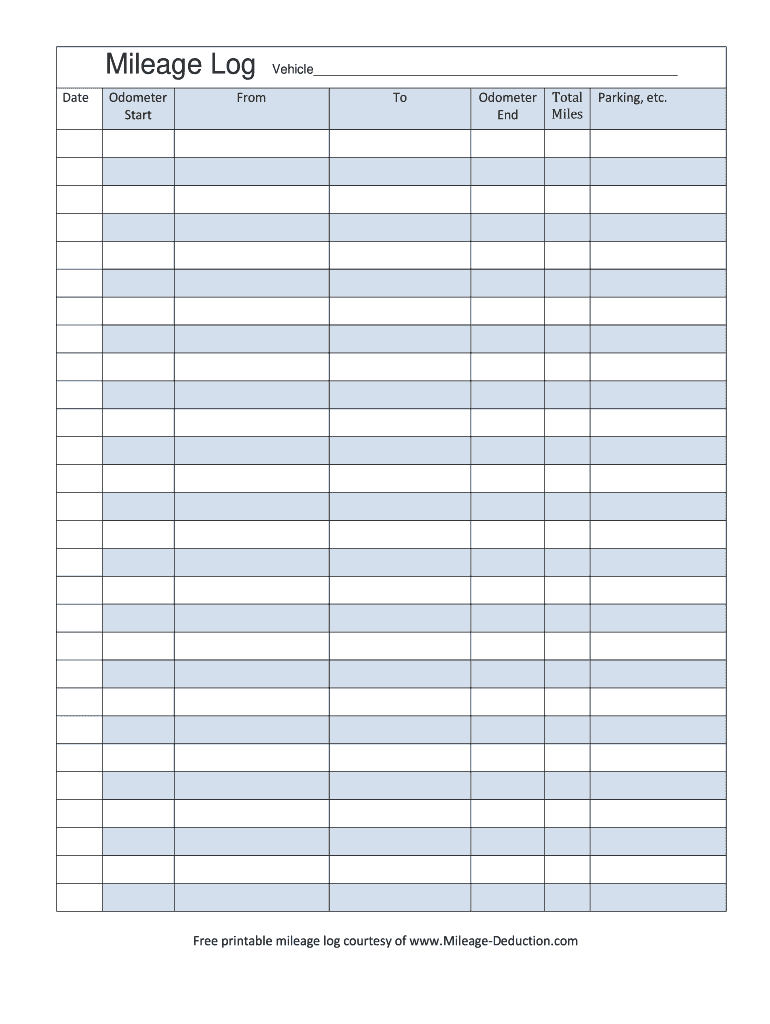 Printable Mileage Log FREE DOWNLOAD Aashe
