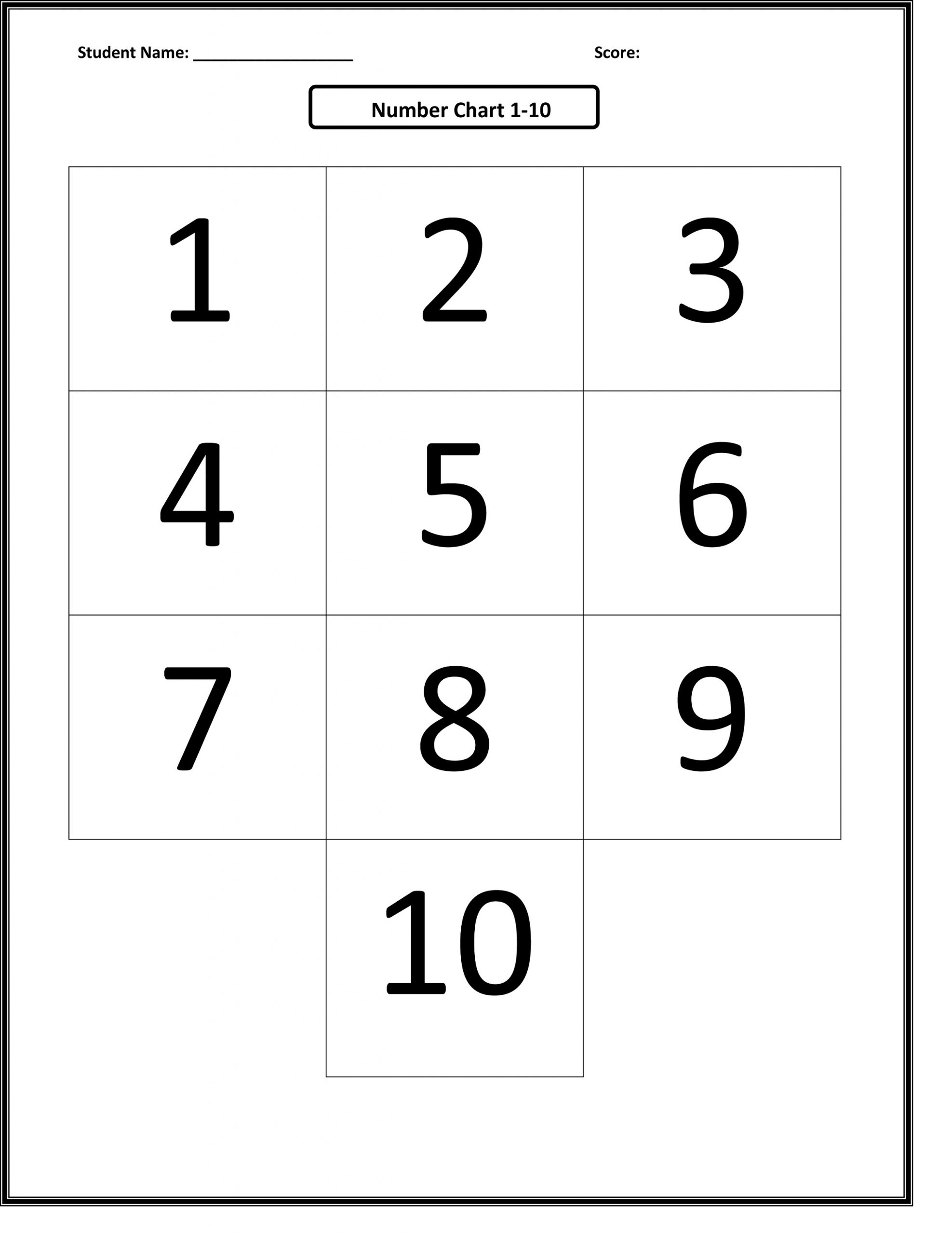 Printable Number Charts 1 10 Activity Shelter