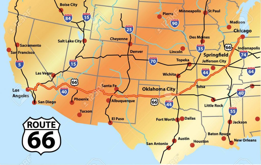 Route 66 Map 93 Images In Collection Page 1 Printable 